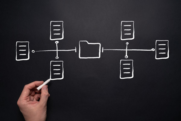 Diagram of a folder and files